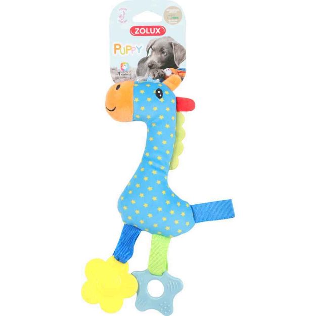 Image de jouet chien peluche puppy rio girafe bleu