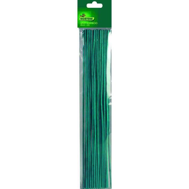 Image de 25 SPLIT BAMBOO Tuteur bambou refendu teintés Vert 0,40m