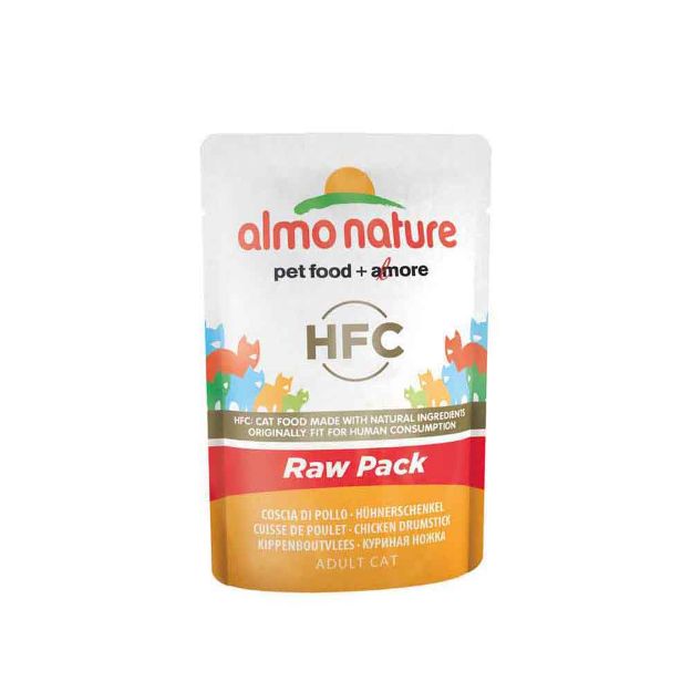 Image de HFC Cats 55g Raw Pack - cuisse de poulet