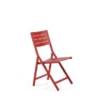 Image de Chaise pliante aluminium - rouge orient.