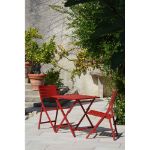 Image de Chaise pliante aluminium - rouge orient.