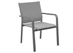 Image de Fauteuil Quenza empilable alu taupe - PRO LOISIRS