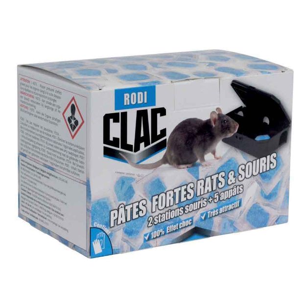 Image de Pâtes Fortes rats et souris 50GR+2 stations souris