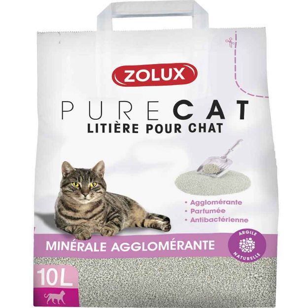 Image de litiere purecat agglomerante minerale parfumee 10l