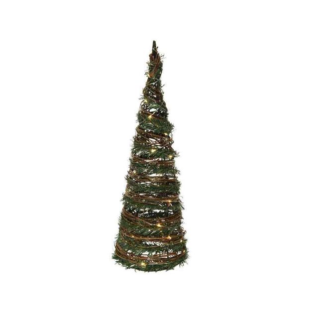 Image de Sapin cone blanc chaud13x13x40cm-30Led