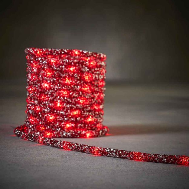 Image de Corde lumineuse argent rouge 5m