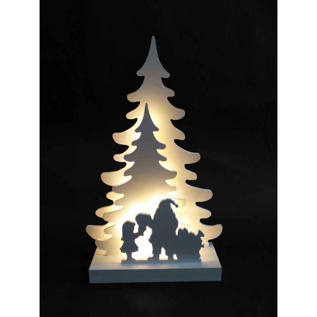 Image de Silhouette 2 arbres blanc led LED 41cm