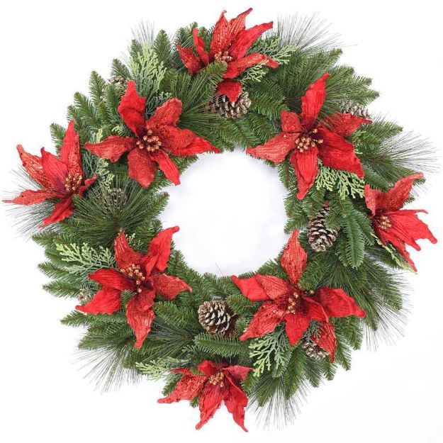 Image de Couronne avec poinsettia dia. 76cm