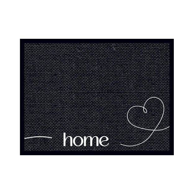 Image de Paillasson déco 50x70cm Home heart noir ultra doux