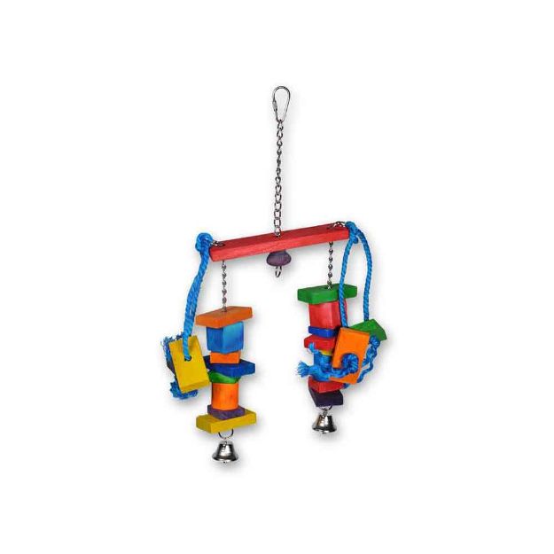 Image de Jouet oiseau cubes doubles multicolore 40cm