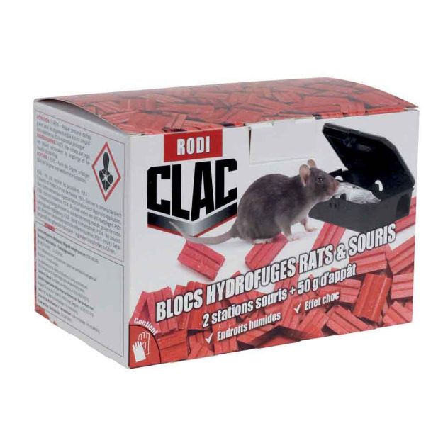 Image de Blocs Hydrofuges Souris 50 gr + 2  stations