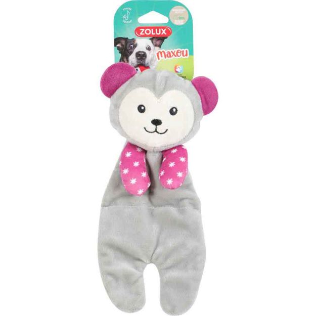 Image de jouet chien peluche maxou debout gris