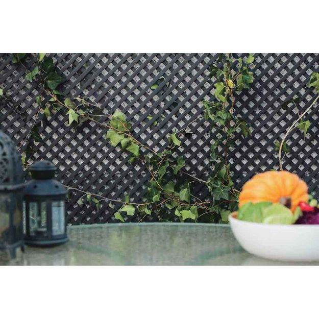 Image de Panneaux trellis décoratif 18 mm PVC Anthracite 1x2m