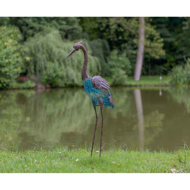 Image de HERON  Héron décoratif en métal  45x22x90cm