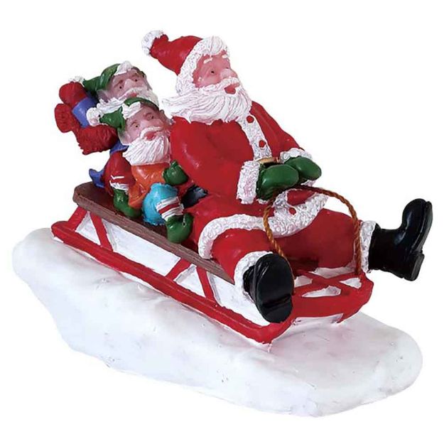 Image de Descente en luge avec le père noël - Lemax