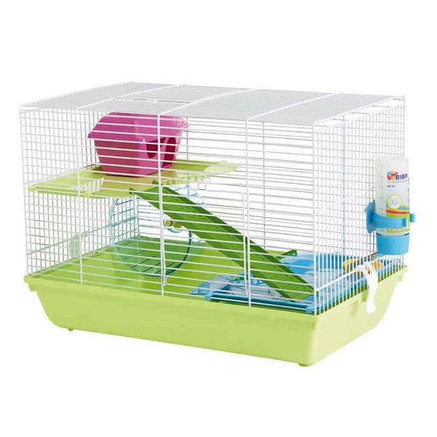 Image de Cage hamster Martha Triple blanc/vert 47x30x34cm