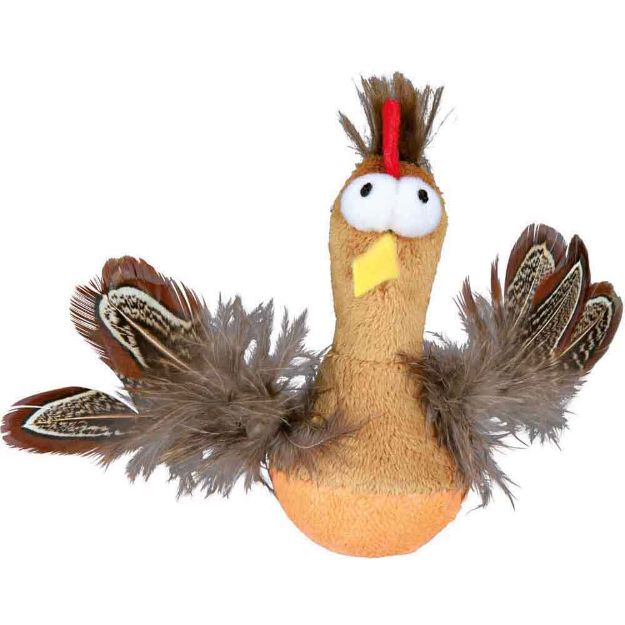 Image de Poulet culbuto avec puce/plumes, en peluche, cp