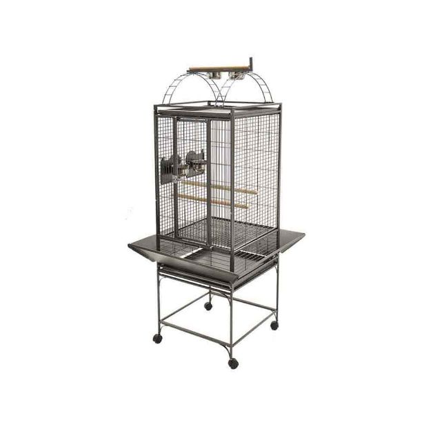 Image de Cage perroquet Evita 1 gris martelé 73x73x152cm S