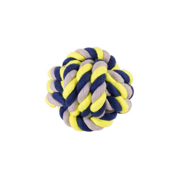 Image de Balle coton bleu-jaune 485g Ø15cm