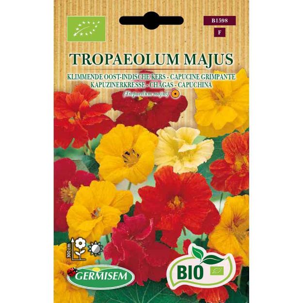 Image de Graines bio de tropaeolum (capucine) haut de lobb varié