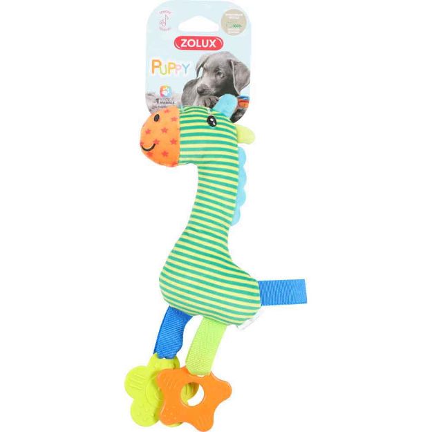 Image de jouet chien peluche puppy rio girafe vert