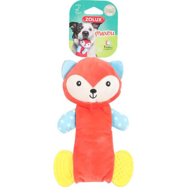 Image de jouet chien peluche maxou dental orange