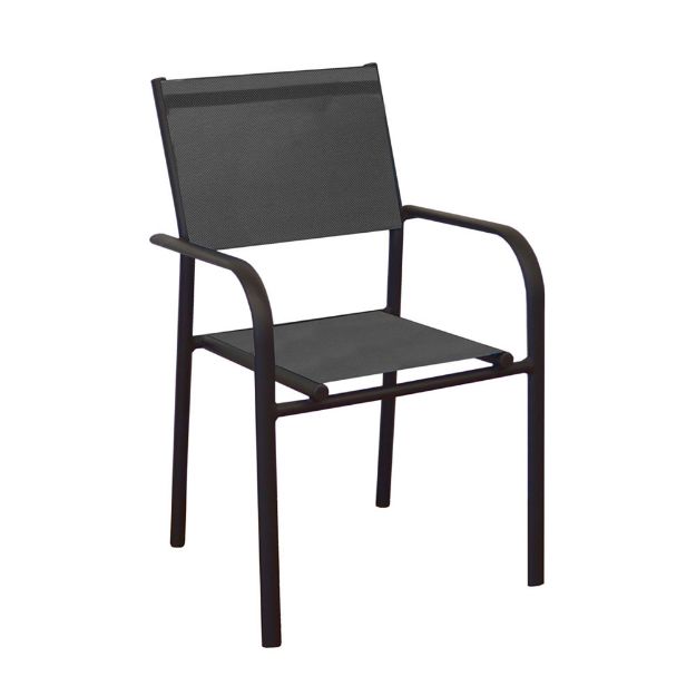 Image de Fauteuil DUCA empilable graphite/chiné noir