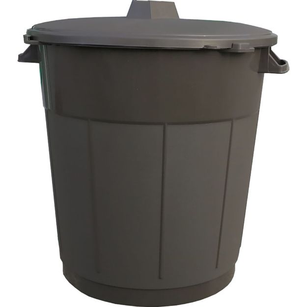 Image de Poubelle immeuble + couvercle 50 litres taupe