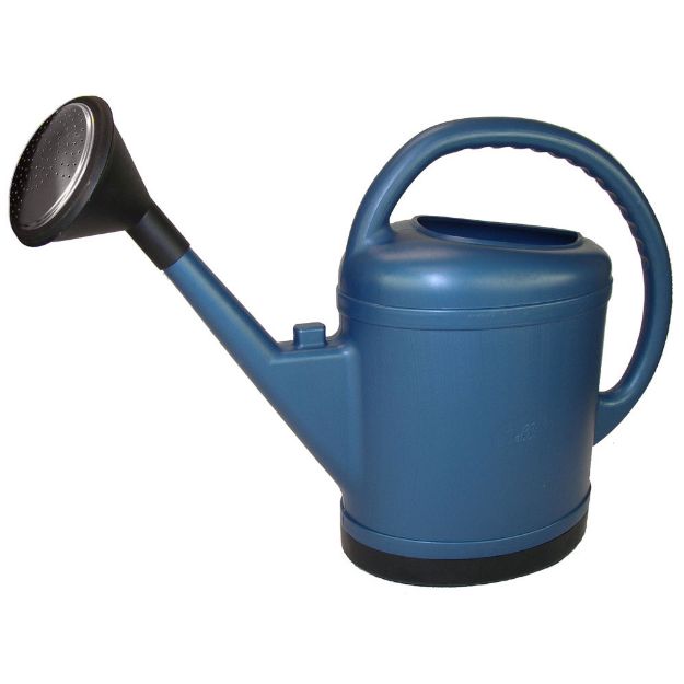 Image de Arrosoir ovale extra-fort 13 litres + pomme inox et pied renforcé bleu