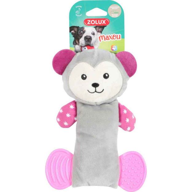 Image de jouet chien peluche maxou dental gris