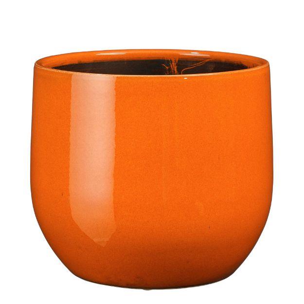 Image de Pablo pot ronde orange - h20xd25cm - Mica