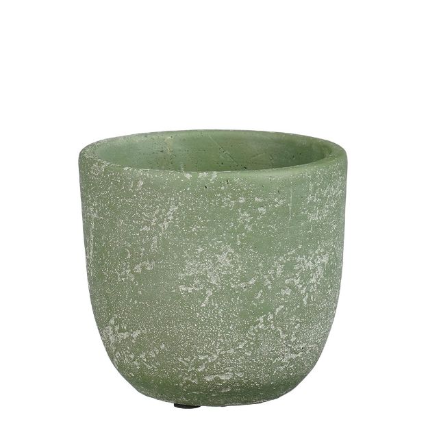 Image de Jimmy pot ronde vert cl. - h11xd11,5cm - Mica