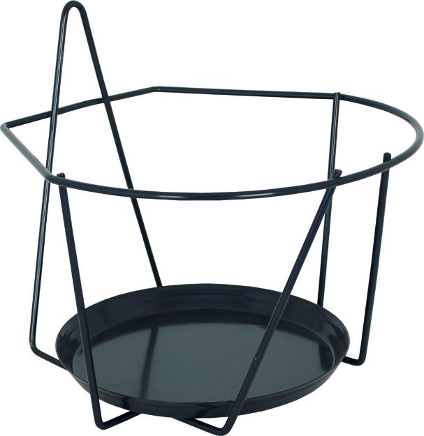Image de PORTE-POT MURAL AVEC SOUCOUPE 22 CM ANTHRACITE